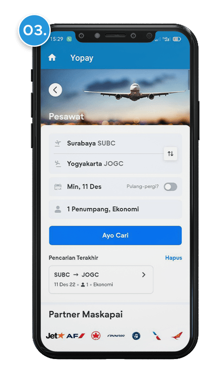 Pemesanan Tiket Pesawat Yopay - YOPAY